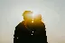 silhouette of man and woman about to kiss